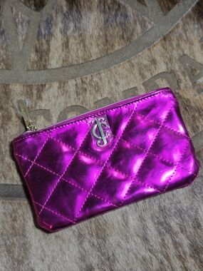 Juicy Couture Metallic Quilted Hot Pink Cosmetic Pouch